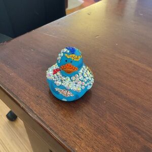 Colorful bedazzled duck rhinestone duck not fully covered funko art duck custom